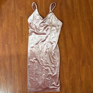 Pink Velvet Bodycon Dress